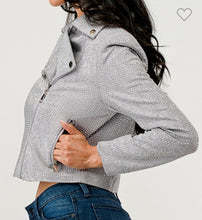 Load image into Gallery viewer, Silver Bling Moto Jacket
