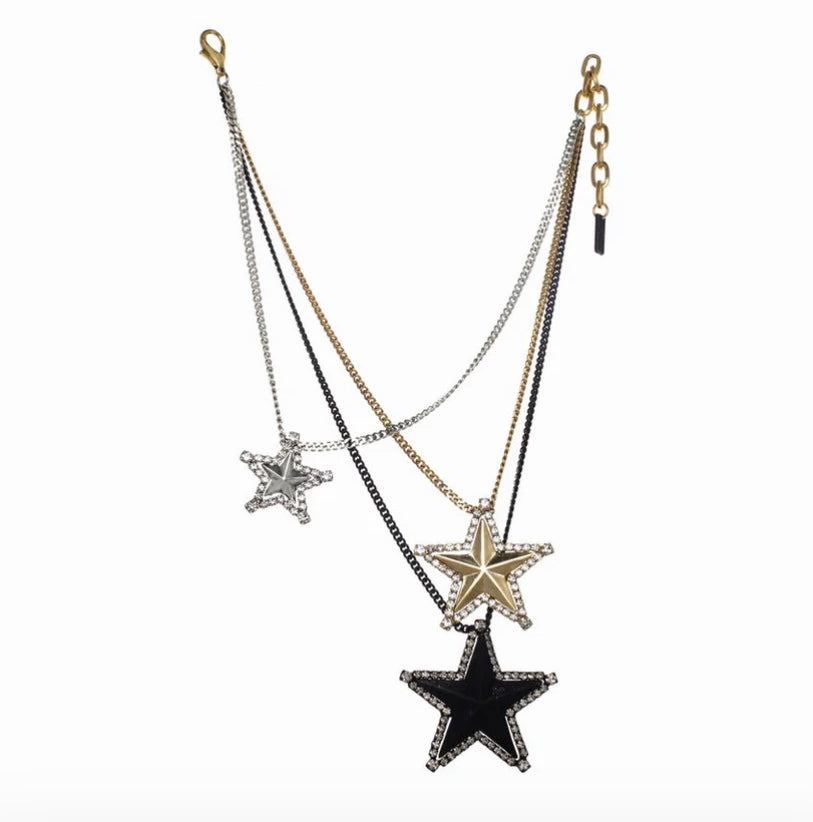 TOVA Star & Swarovski Necklace TRICOLOR