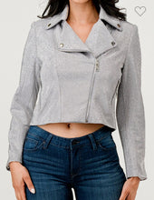 Load image into Gallery viewer, Silver Bling Moto Jacket
