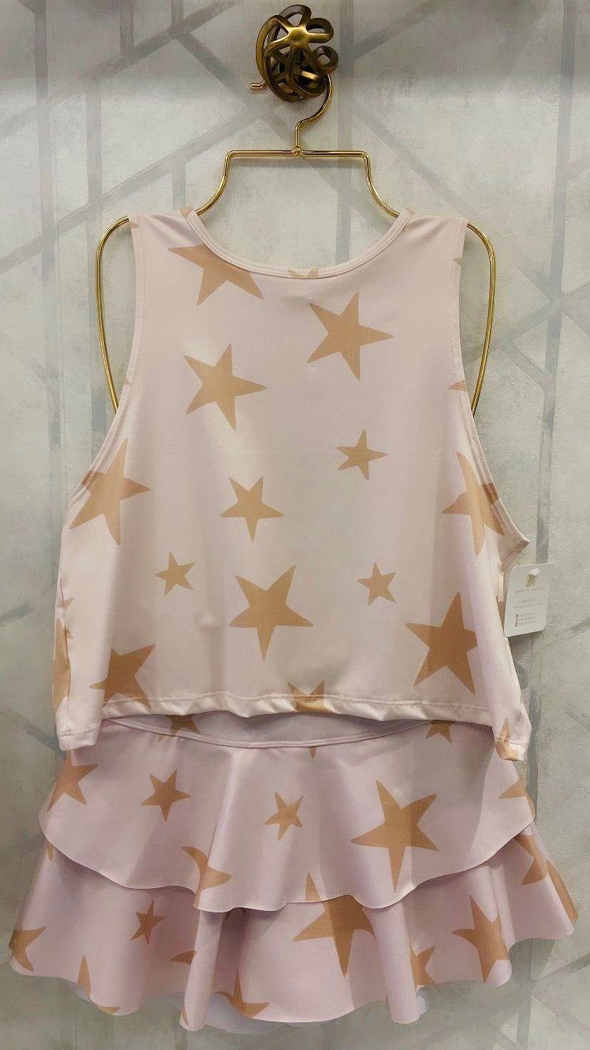 Little Girls Vanilla Stars Open Top Set