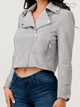 Load image into Gallery viewer, Silver Bling Moto Jacket
