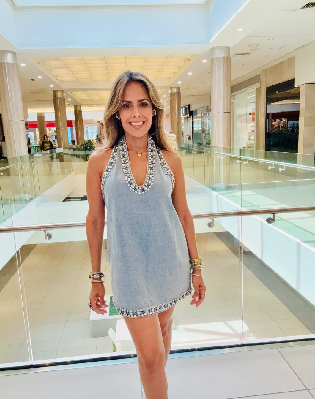Crystals Denim Dress