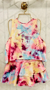 Little Girls Tie Dye Open Top Set