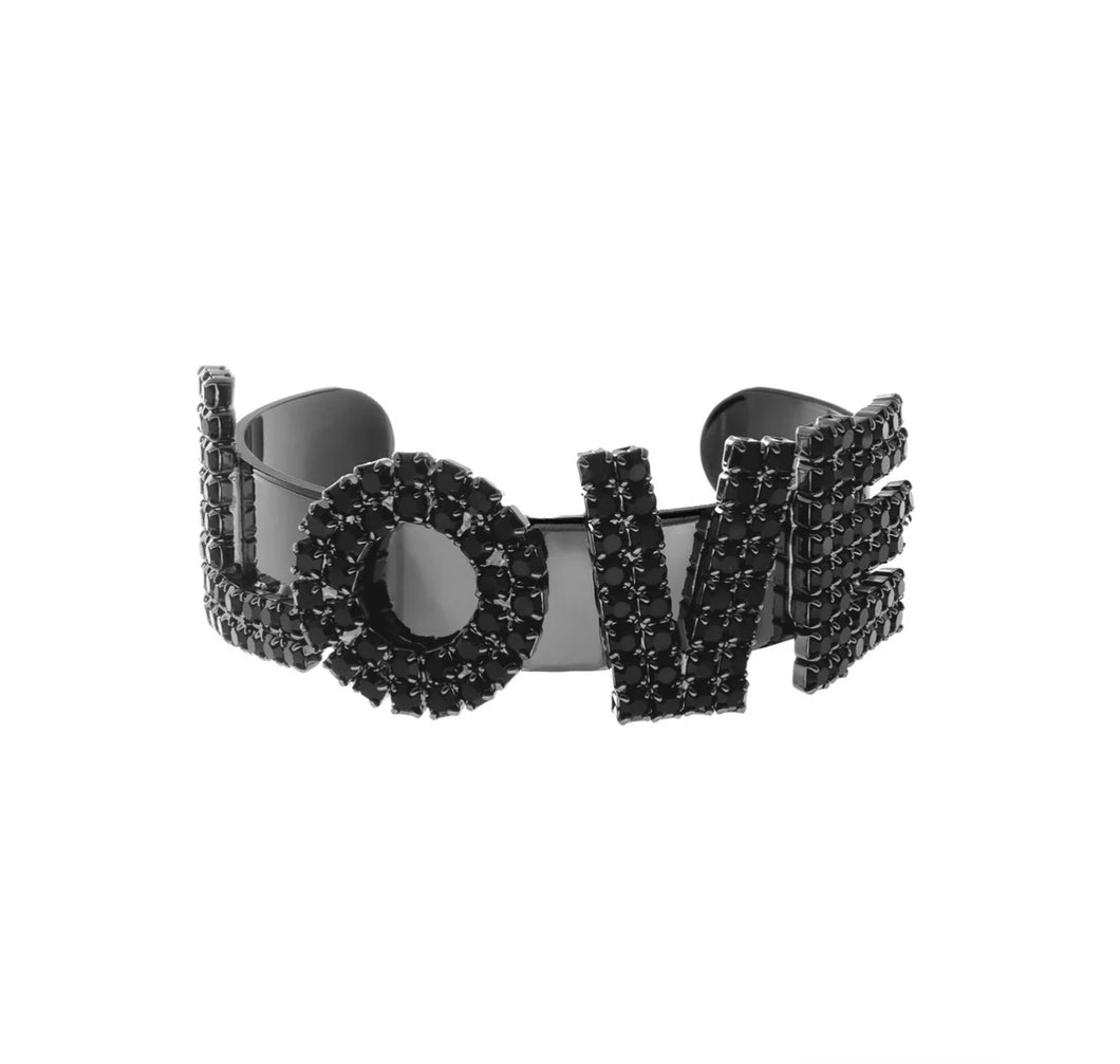 LA LA LOVE CUFF IN GUNMETAL / JET