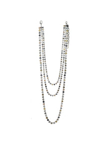 Triple Metallic POW Necklace in Metallics