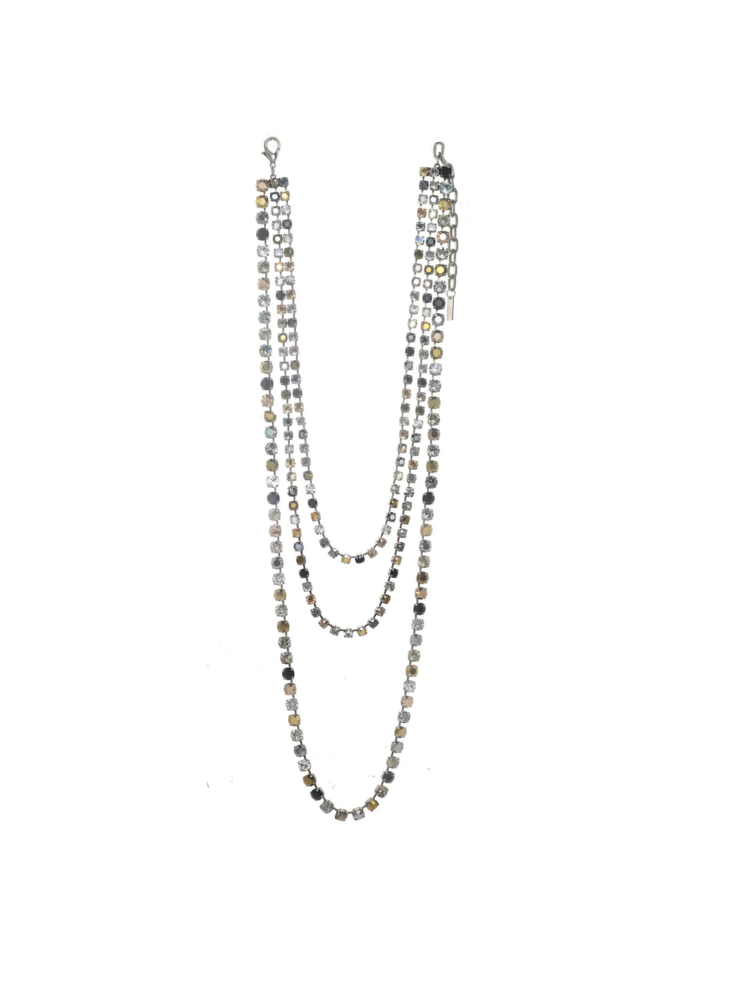 Triple Metallic POW Necklace in Metallics