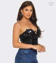 Load image into Gallery viewer, Black Sequin Bustier
