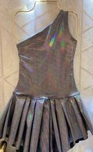 Load image into Gallery viewer, Silver Black Asymmetrical Mini Dress
