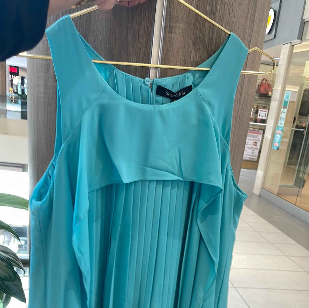 Aqua Pleated Flowy Top